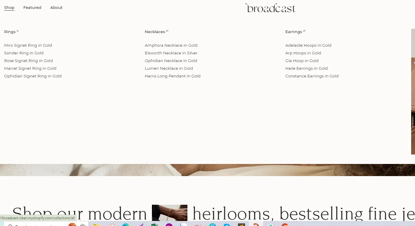 Mega menu